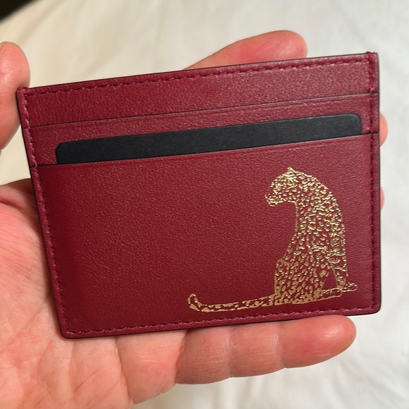 Cartier Red Card Holder with Gold Panther Design - Picture 13 of 14